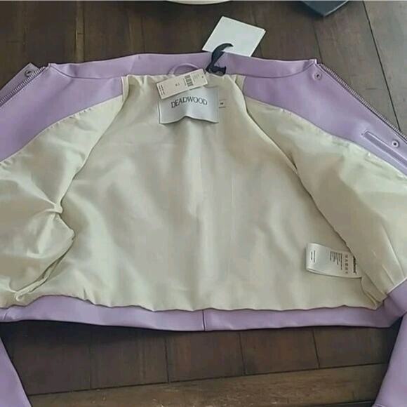 NWT $600 Women's Anthropology Deadwood Bella Faux Leather Jacket Size Medium - Picture 3 of 7